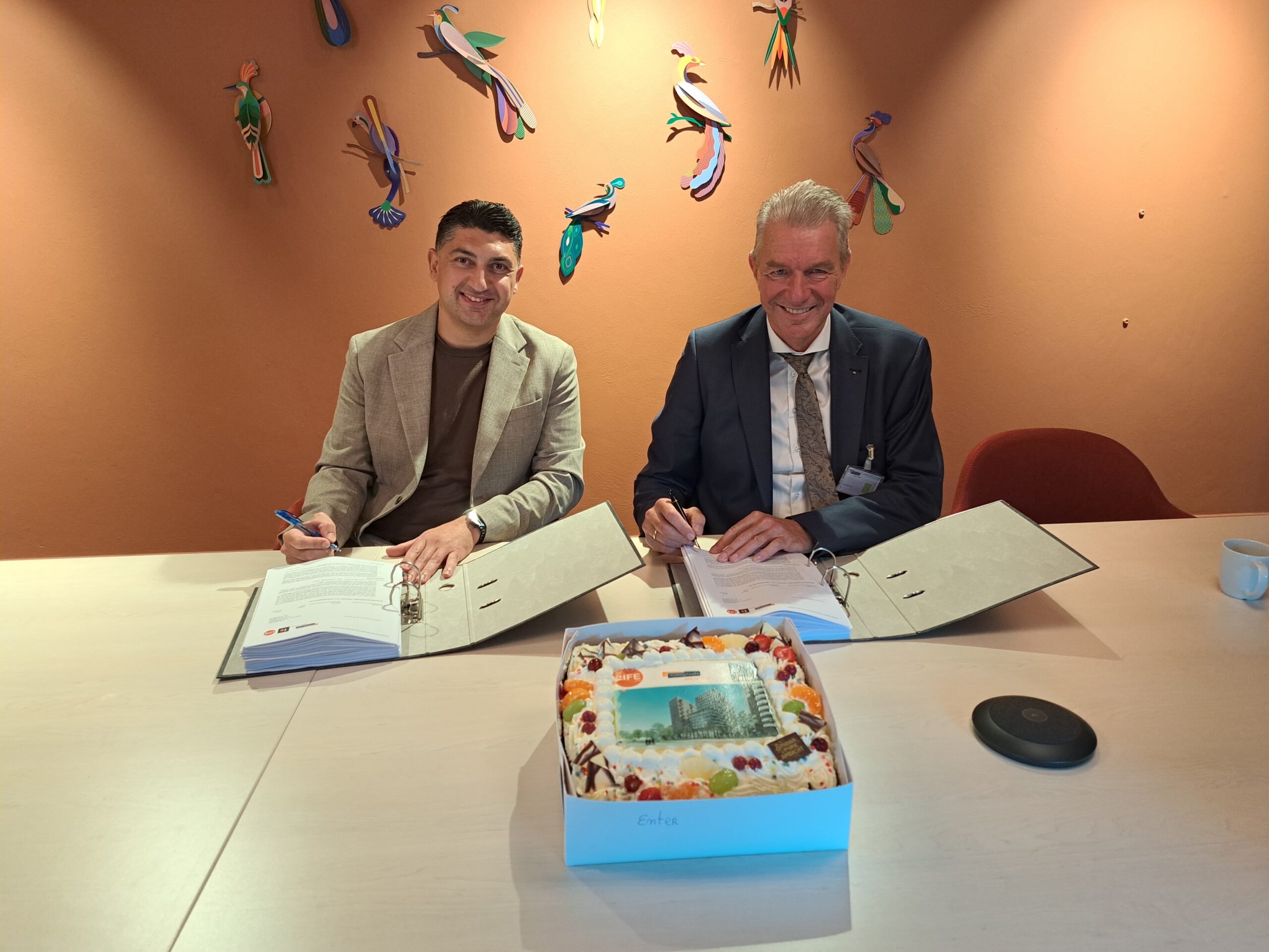 Gabriël Kaplan directeur-bestuurder bij Woningstichting de Woonplaats en Albert ten Brinke CEO bij Ten Brinke.